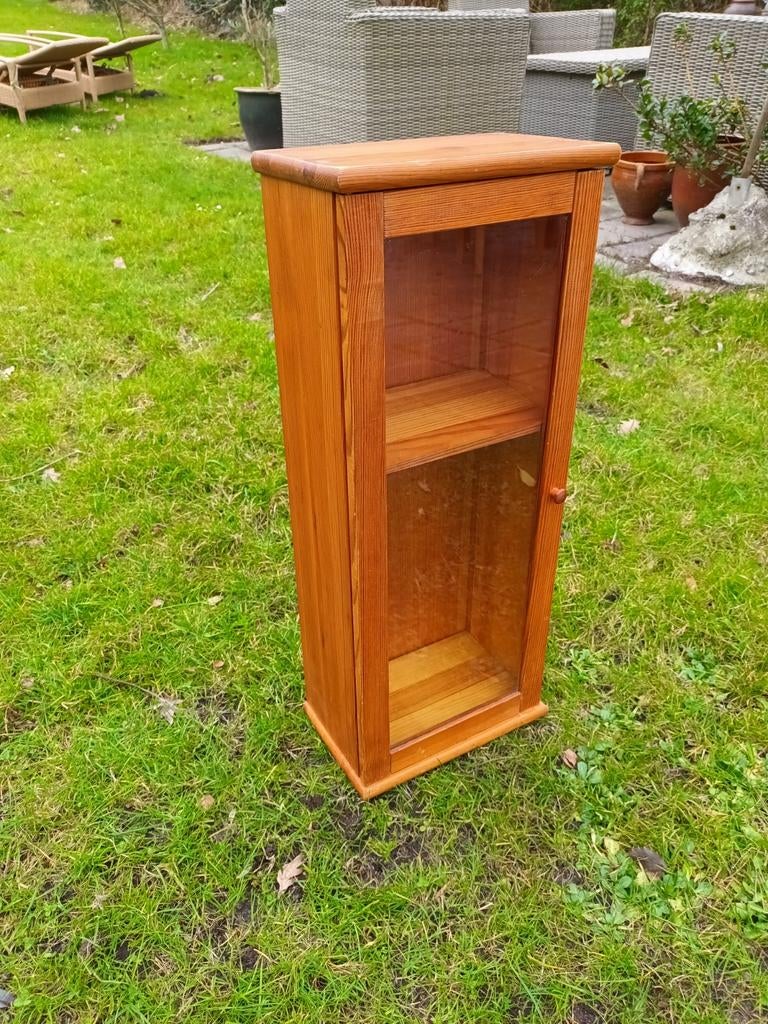 Leuk vitrinekastje van hout en glas, Ophalen, Minder dan 25 cm, Minder dan 100 cm, Gebruikt