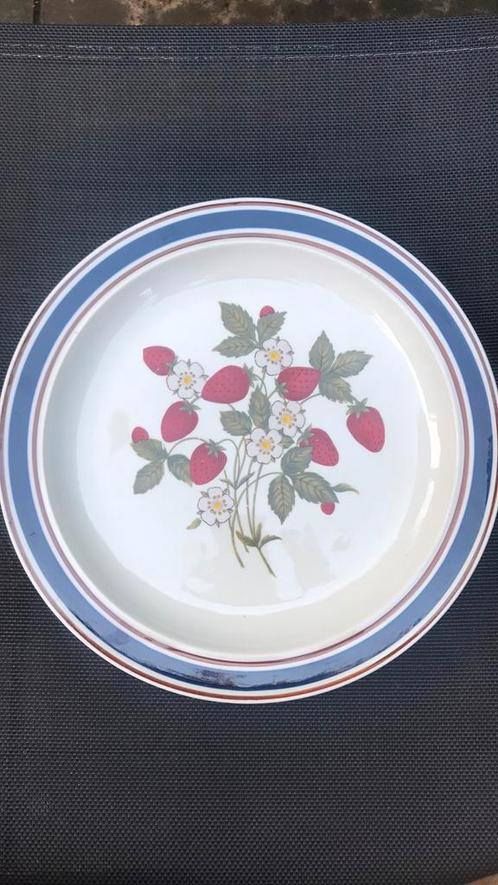 Groot bord met aardbeien, Huis en Inrichting, Keuken | Servies, Zo goed als nieuw, Bord(en), Overige stijlen, Porselein, Ophalen of Verzenden
