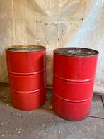 2 oliedrums rood, Tuin en Terras, Vuurkorven, Ophalen, Gebruikt, Vuurton
