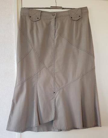 Elena Miro beige/karamel assymm (lange) rok (denimlook) mt46