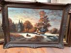 Prachtig groot schilderij van H van Elshout izgs, Ophalen of Verzenden