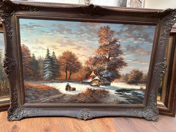Prachtig groot schilderij van H van Elshout izgs beschikbaar voor biedingen