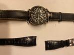 horloge Gaga Milano, Sieraden, Tassen en Uiterlijk, Horloges | Heren, Overige merken, Leer, Staal, Polshorloge