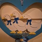 Houten Hart met Ganzen - 28 cm, Huis en Inrichting, Woonaccessoires | Wanddecoraties, Ophalen of Verzenden