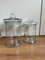 2 grote glazen stolpen als nieuw!, Huis en Inrichting, Ophalen, Zo goed als nieuw