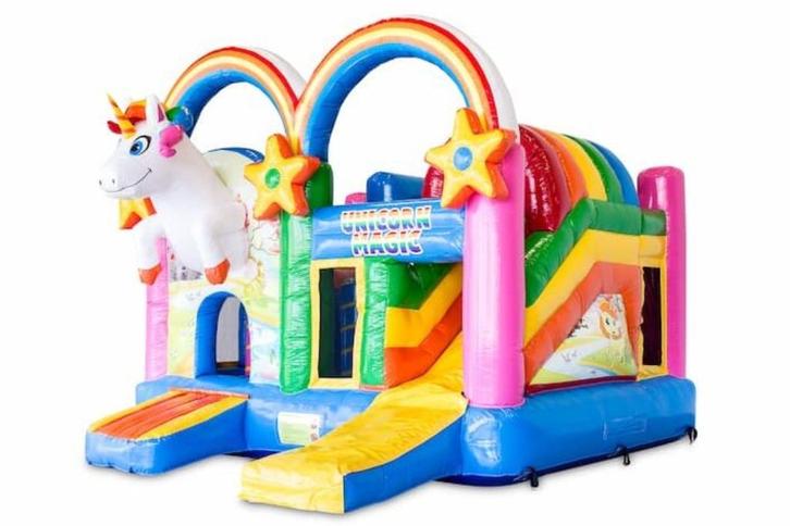 Unicorn Multiplay springkussen te huur, Hobby en Vrije tijd, Feestartikelen | Verhuur, Zo goed als nieuw, Overige, Ophalen