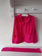 Supertrash Girls Knalroze Voile Blouse met Ceintuur Maat 116, Gebruikt, Meisje, Overhemd of Blouse, Ophalen of Verzenden