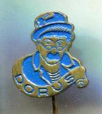 Dorus blauw op koper TV/stripfiguur speldje ( R_087a ), Verzamelen, Verzenden, Zo goed als nieuw, Figuurtje, Speldje of Pin