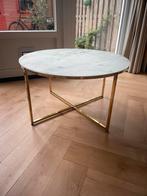 Marmer glas salontafel, Huis en Inrichting, Tafels | Salontafels, Ophalen, 100 tot 150 cm, Rond, 50 tot 100 cm