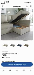 Ikea Hoekbank Slaapbank met Opbergruimte, Huis en Inrichting, Ophalen, Beige, Tweepersoons, Overige maten