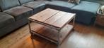 JORG industriele salontafel, massief steigerhout+steigerbuis, 50 tot 100 cm, Minder dan 50 cm, Zo goed als nieuw, Ophalen