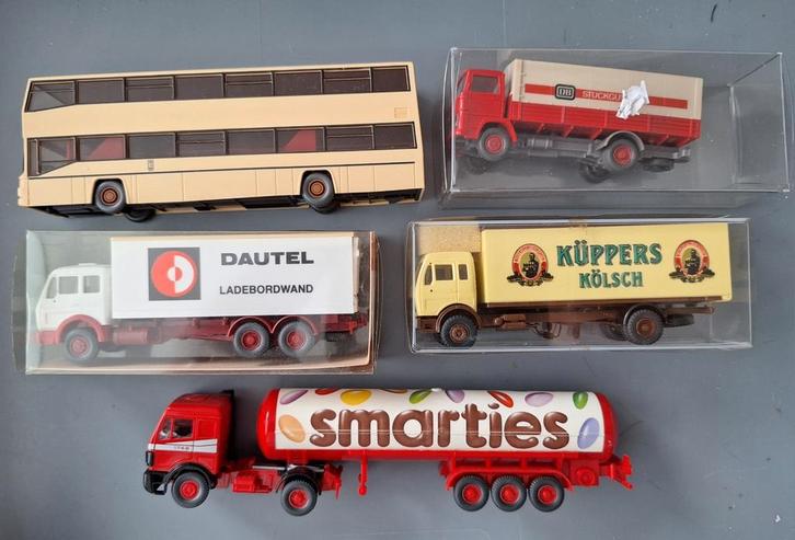 5x Vrachtwagens / Bussen 1:87, Hobby en Vrije tijd, Modelauto's | 1:87, Zo goed als nieuw, Overige merken, Ophalen of Verzenden