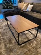 Eikenhouten salontafel eiken/ staal maatwerk 120x60x40, Huis en Inrichting, Tafels | Salontafels, Ophalen, 100 tot 150 cm, Stijlvol