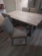 Eettafel met 4 stoelen, Huis en Inrichting, Tafels | Eettafels, Ophalen, Gebruikt, 100 tot 150 cm, 50 tot 100 cm