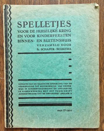 Spelletjes voor Kinderfeesten - Oud Boekje beschikbaar voor biedingen