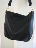 Handige ruime zwarte lederlook schoudertas ANGELO snazzeys, Verzenden, Nieuw, Zwart, Shopper