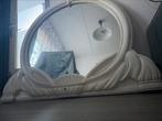 Mooie Grote Antieke Witte Spiegel, Ophalen of Verzenden, Zo goed als nieuw, Rechthoekig, Minder dan 100 cm