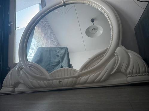 Mooie Grote Antieke Witte Spiegel, Huis en Inrichting, Woonaccessoires | Spiegels, Zo goed als nieuw, Minder dan 100 cm, Rechthoekig