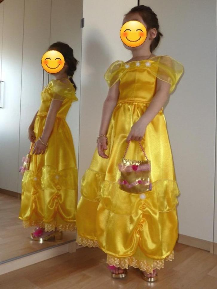 Te koop aangeboden: prinsessenjurk Belle, Kinderen en Baby's, Carnavalskleding en Verkleedspullen, Nieuw, Meisje, Ophalen of Verzenden