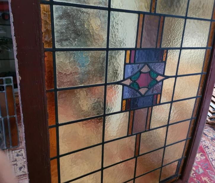 Glas in lood ramen - divers, Doe-het-zelf en Verbouw, Glas en Ramen, Gebruikt, Gevelraam of Ruit, Minder dan 80 cm, 80 tot 120 cm