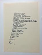 Gedicht Prent Jana Beranova & Emile Puettmann, 1980, Antiek en Kunst, Kunst | Litho's en Zeefdrukken, Ophalen of Verzenden