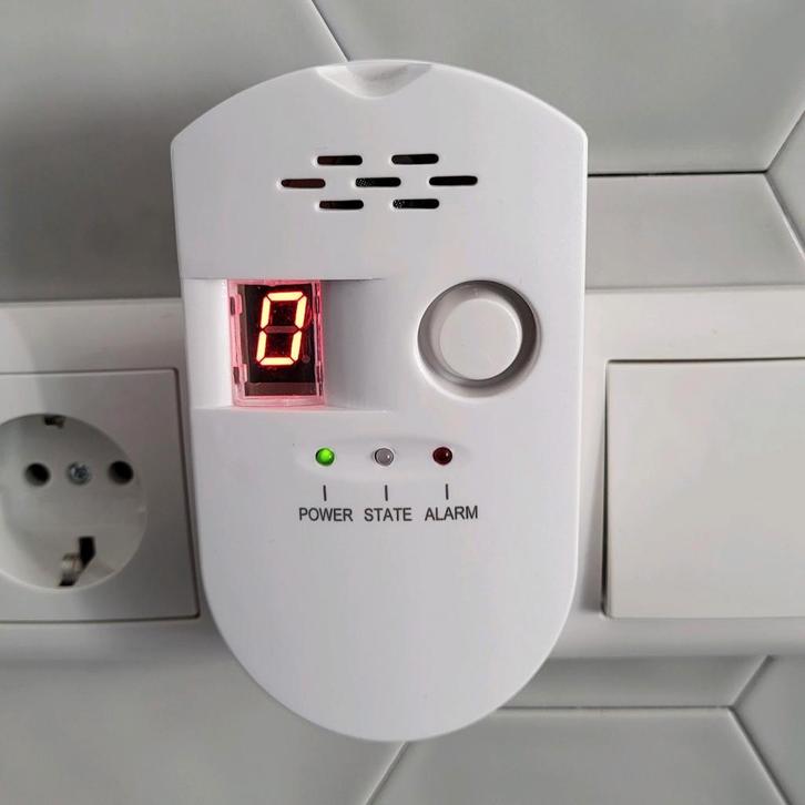 Gasmelder | Nedis (Netstroom, 85 dB) wit., Doe-het-zelf en Verbouw, Alarmsystemen, Zo goed als nieuw, Detector, Sensor of Melder