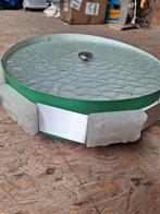 Vintage Lamp met Glazen Kap en Stenen Rand, Ophalen
