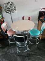 FIFTIES SIXTIES AMERIKAANSE BEL AIR BARKRUKKEN MET TAFEL, Huis en Inrichting, Barkrukken, Ophalen, 60 tot 90 cm, Met voetsteun