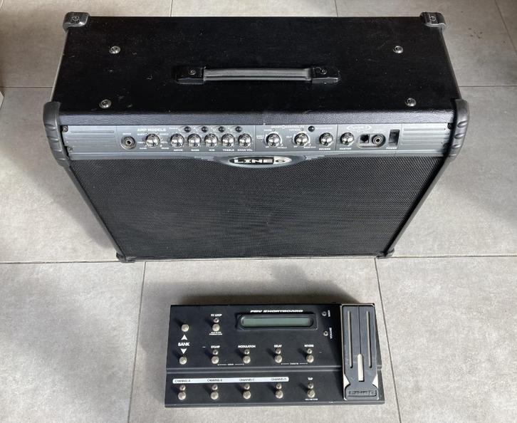 Line 6 versterker met voetpedaal, Muziek en Instrumenten, Versterkers | Bas en Gitaar, Gebruikt, Gitaar, 100 watt of meer, Ophalen