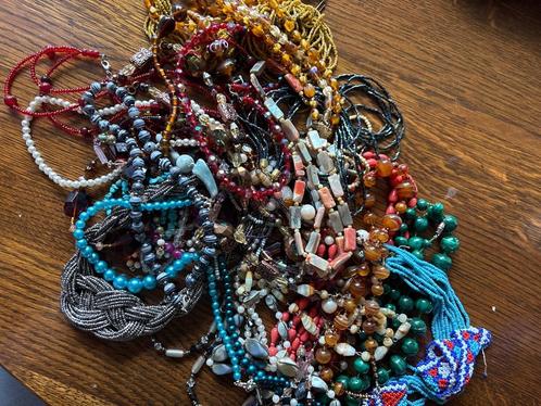 Mooie o.a. vintage kettingen van glas, crystal enz., Sieraden, Tassen en Uiterlijk, Kettingen, Zo goed als nieuw, Overige materialen