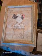 Schilderij met Haan, Minder dan 50 cm, Oorspronkelijke maker, Ophalen of Verzenden, Zo goed als nieuw