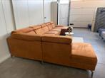 Montel Modena Cognac Hoekbank U-vorm | Gereinigd | Levering, Hoekbank, 300 cm of meer, Ophalen of Verzenden, Zo goed als nieuw