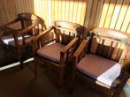 6 eetkamer stoelen donker hout, Ophalen