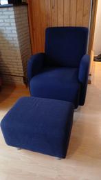 Blauwe Voetenbank & Stoel Set, Ophalen, Minder dan 50 cm, Gebruikt, Vierkant