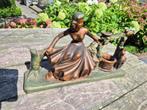 60x14x34cm jugendstil beeld dame moderna depose, Antiek en Kunst, Curiosa en Brocante, Ophalen