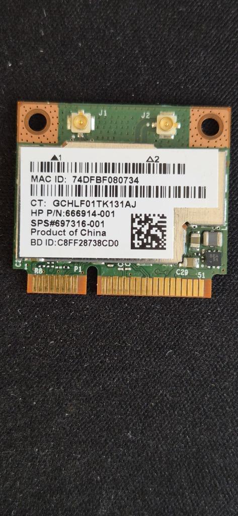 BroadCom  Half Mini PCIe PCI-express Wifi en BlueTooth, Computers en Software, Netwerkkaarten, Zo goed als nieuw, Intern, Ophalen of Verzenden