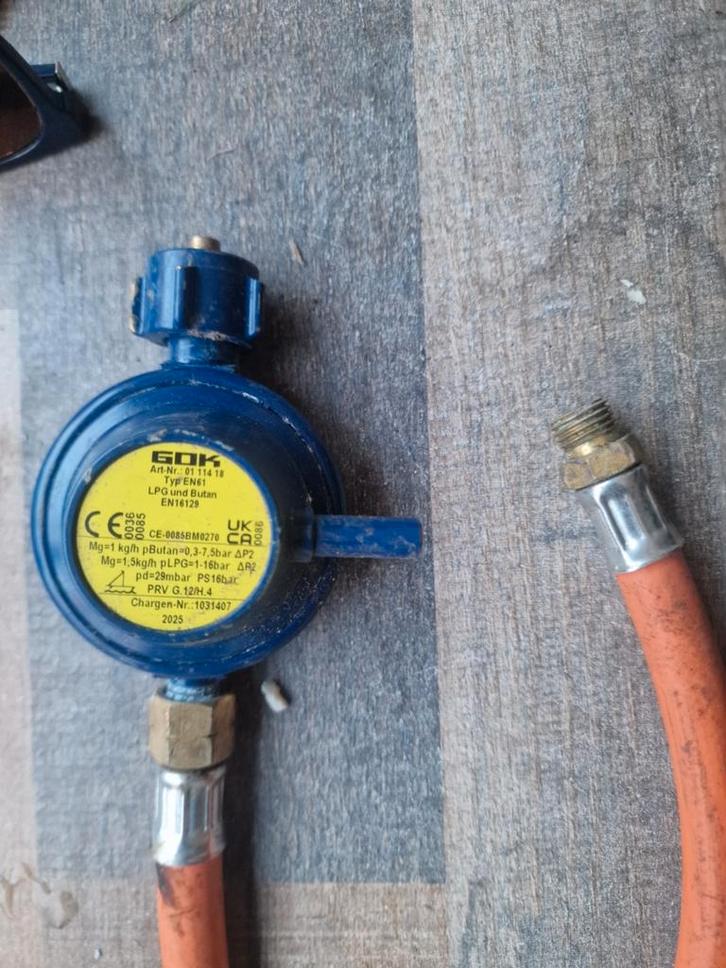 Gasslang + drukregelaar 30 mbar. GOK 2025, Caravans en Kamperen, Kampeeraccessoires, Ophalen of Verzenden