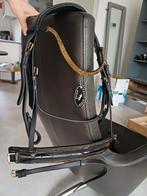 Hoofdstel zwart/goud Cob, Dieren en Toebehoren, Paarden en Pony's | Hoofdstellen en Tuigage, Ophalen, Nieuw, Dressuur