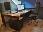Thuiswerkplek: diversen:  bureau, kasten, stoel, lamp, Huis en Inrichting, Bureaus, Ophalen, Gebruikt