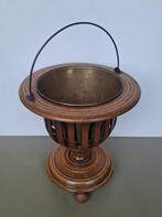 vintage antieke theestoof met ingelegde ringen koperen emmer, Antiek en Kunst, Ophalen of Verzenden