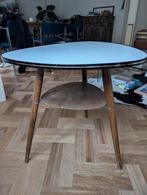 Vintage mid century bijzettafel (niervorm), Huis en Inrichting, Minder dan 55 cm, Vintage Mid Century, Rond, Zo goed als nieuw