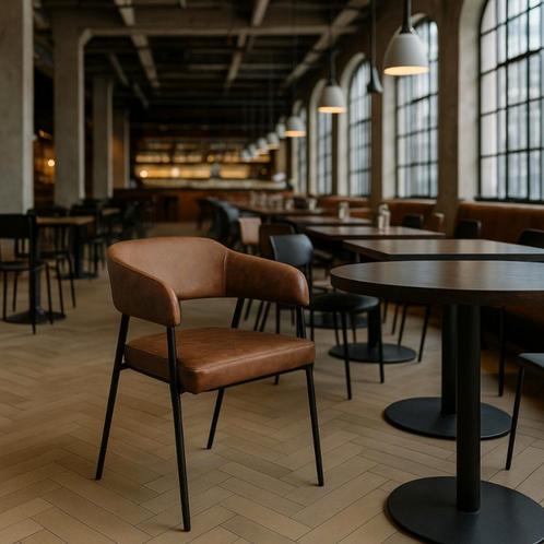 Retro klassieke leren horeca design eetkamerstoelen  778, Huis en Inrichting, Stoelen, Nieuw, Ophalen of Verzenden