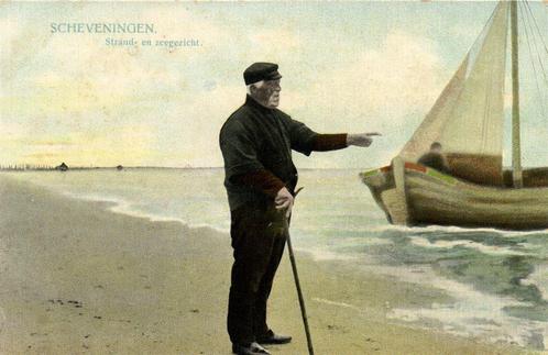 Scheveningen. Strand- en zeegezicht. - visser - ongelopen, Verzamelen, Ansichtkaarten | Nederland, Ongelopen, Zuid-Holland, 1920 tot 1940