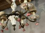 hanglamp antiek porselein met roosjes, Ophalen of Verzenden