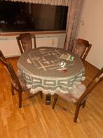 Donker Eiken Eetkamerstoelen met Tafel, Huis en Inrichting, Complete eetkamers, Ophalen of Verzenden, Gebruikt, Klassiek, 4 tot 6 stoelen