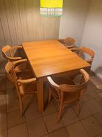 Thonet Eetkamertafel met 5 Stoelen - Jaren 80 Retro, Ophalen, Gebruikt, 100 tot 150 cm, Eikenhout