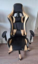 Gaming bureaustoel * zwart/goud *, Huis en Inrichting, Bureaustoelen, Ophalen, Gebruikt, Beige, Gaming bureaustoel