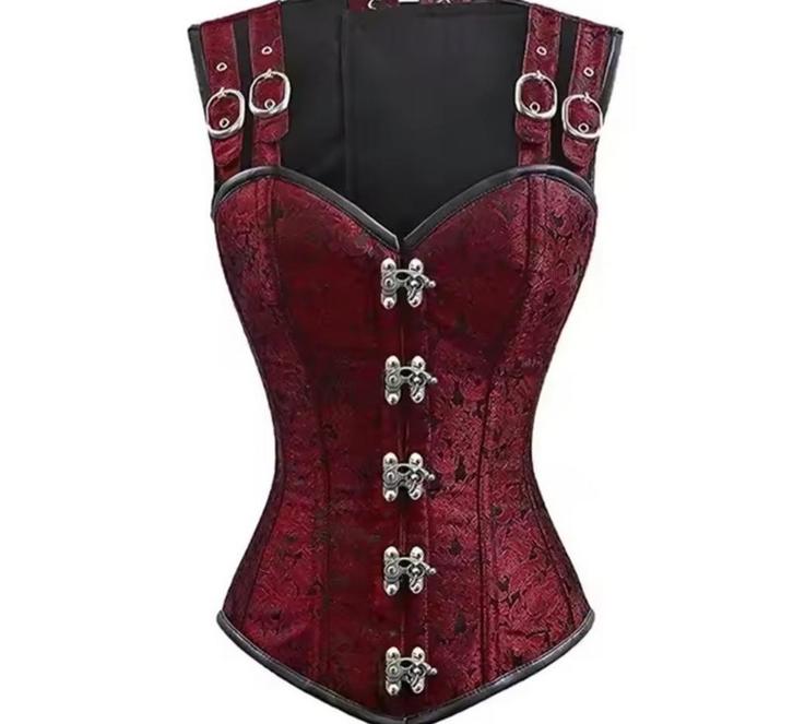 Burgundy Steampunk Corset – Brand New, Hobby en Vrije tijd, Feestartikelen | Verhuur, Zo goed als nieuw, Ophalen of Verzenden