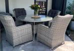 Tuinset rond met 4 stoelen, Tuin en Terras, Tuinsets en Loungesets, Ophalen of Verzenden, Zo goed als nieuw