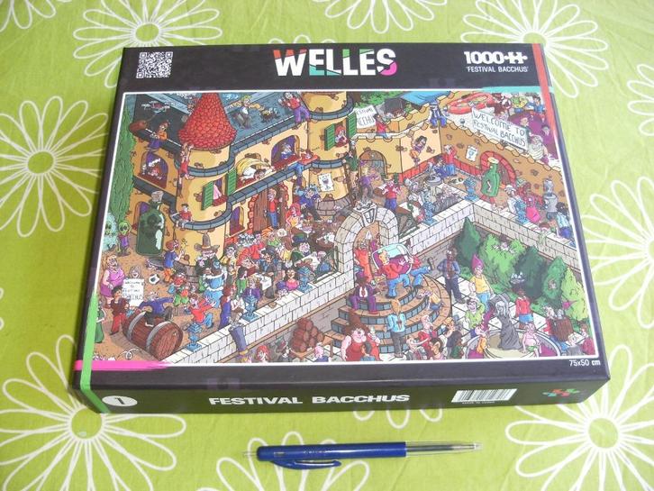 Welles Festival Bacchus puzzel (1000 stukjes), Hobby en Vrije tijd, Denksport en Puzzels, Zo goed als nieuw, Legpuzzel, 500 t/m 1500 stukjes